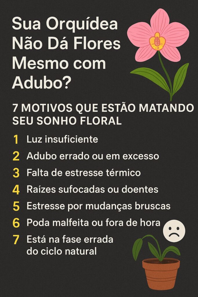 orquidea não dá flores mesmo com adubo