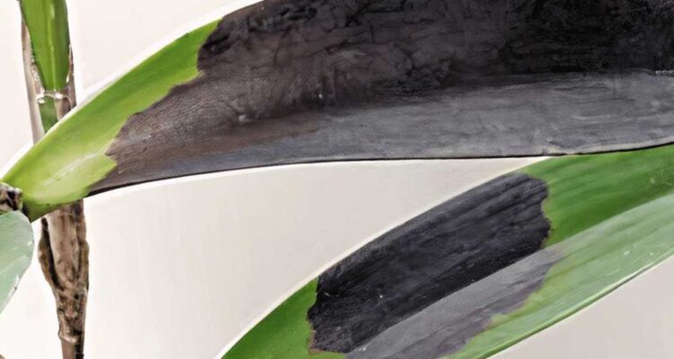 folha da sua orquídea ficou preta após o sol